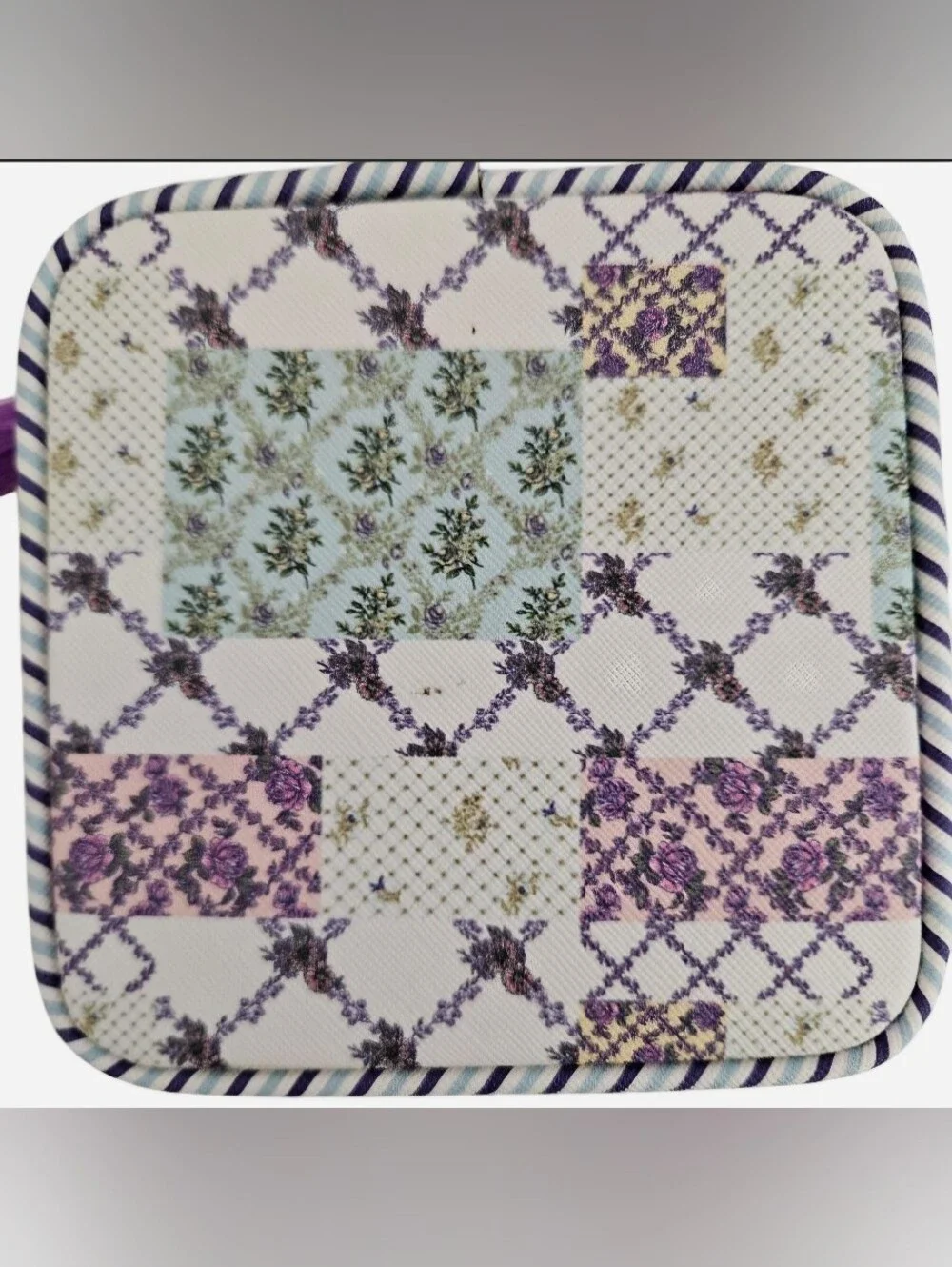 Simply Southern Quilted Pattern Jewelry Box purple & multicolor NEW